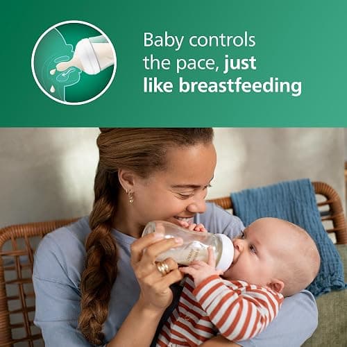 Philips Avent Natural Glass Baby Bottles with Natural Response Nipples (Medium Flow, Flow 3), 8oz, 4-Pack, SCY913/04 thumbnail 2