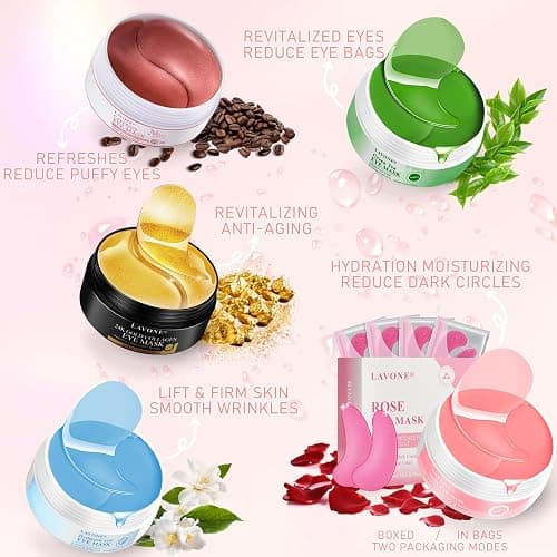 Eye Mask - 30 Pairs Rose Under Eye Patches Skin Care Products,Eye Masks Skincare for Dark Circles and Puffiness, Reduce Wrinkles, Eye Bags and Fine Lines, for Women and Man - Rose thumbnail 2