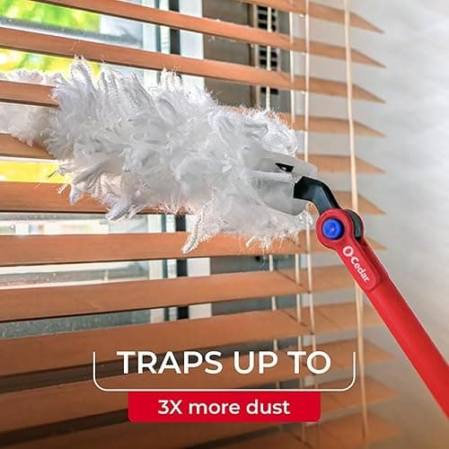 O-Cedar Flex & Catch Heavy Duty Dusting Kit with 15 Disposable Duster Refills | New & Improved Model | Extendable 3 Ft Handle with Stay-On Duster Hook | Traps 3X More Dust Than Feather Dusters thumbnail 11