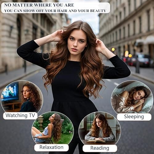 Vekola Heatless Hair Curler for Long Hair,Soft and Comfortable Sleep Hair Curler No Heat (Black) thumbnail 4