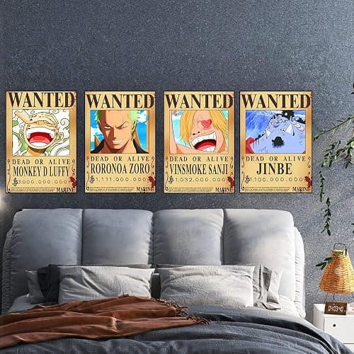 FIDRTH 25PCS Anime [OP] Wanted Posters 30×21cm, New Bounty Edition, Straw Hat Pirates Crew Nika Luffy 3 Billion, Zoro, Sanji, [OP] Anime Gifts(Retro) thumbnail 5
