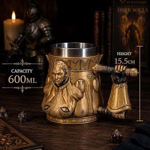 Nemesis Now Dark Souls Smough Tankard 15.5cm, Resin, Gold, Officially Licensed Dark Souls Merch, Dark Souls Trilogy Beer Mug, Stainless Steel Insert, Cast in The Finest Resin, Expertly Hand-Painted thumbnail 3