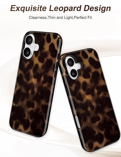 Jusy Compatible with MagSafe Brown Tortoise Shell Print Phone Case for iPhone 16 Plus, Amber Trendy Luxury Magnetic Soft TPU and Hard PC Protective Phone Cover for Women Girls - Tortoise Shell thumbnail 2