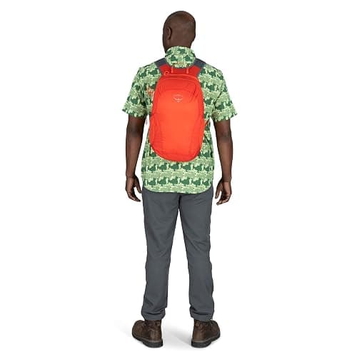 Osprey Ultralight Collapsible Stuff Pack - Lightweight, Packable Travel Backpack — Extra Bag For Travel and Every Day — 18 L Capacity Daypack to Expand Luggage, Tundra Green thumbnail 12