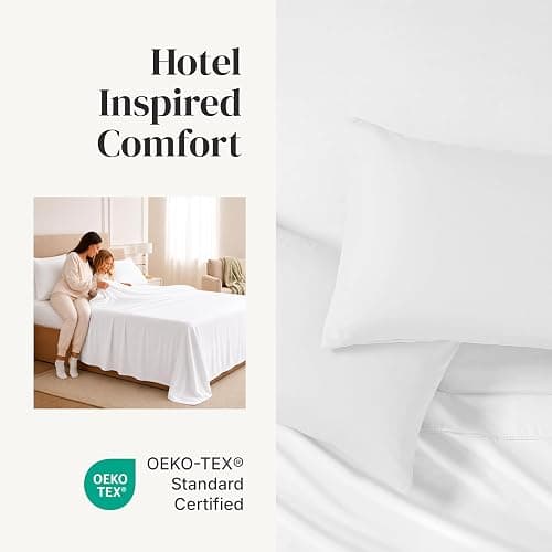 Modern Threads Soft Microfiber Solid Sheets - Luxurious Microfiber Bed Sheets - Includes Flat Sheet, Fitted Sheet with Deep Pockets, & Pillowcases White Full thumbnail 4