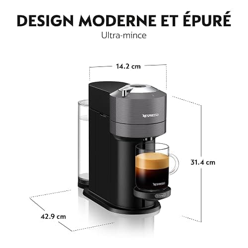 De'Longhi Nespresso Vertuo Next ENV120.GY, Machine à Café en Capsules, Machine à Café Portion Unique, 5 Tailles de Tasse, Technologie Centrifusion, Ensemble de Bienvenue Inclus, Gris Foncé thumbnail 3