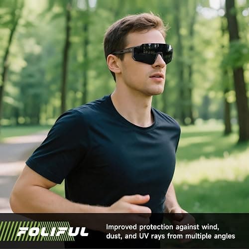 Foliful Sports Polarized Sunglasses Men Women for Running Baseball Hiking | 3 Pack Lightweight Sun Glasses with UV Protection for Cycling Fishing thumbnail 3