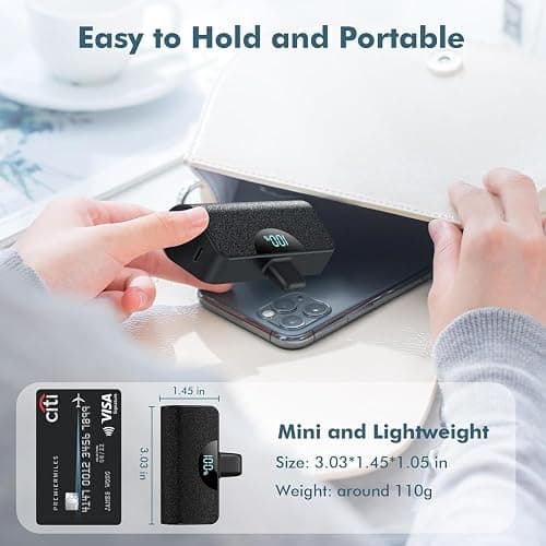 Mini Portable Charger Power Bank for iPhone, 5200mAh External battery Charging Bank, 20W PD Fast Charging Battery Pack Portable Phone Charger for iPhone 14 Pro Max/14/13/12/11/XR/X/8/7/6/SE series thumbnail 7
