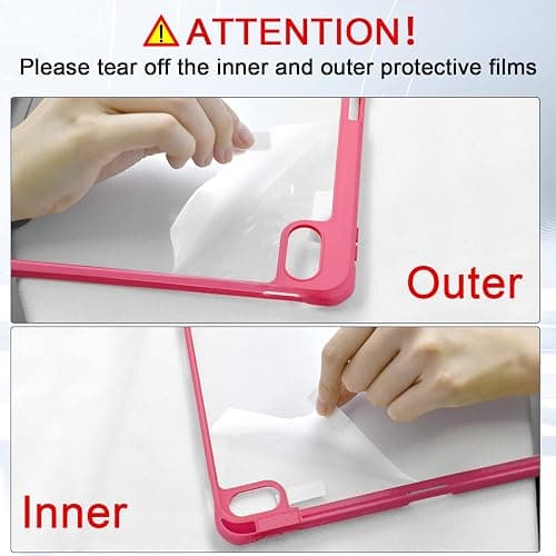 OKP Case for iPad 11th Generation 11-inch (A16) 2025, for 10.9'' iPad 10th Gen 2022, Slim Lightweight i Pad 11/10 th Gen Protective Cover with Trifold Stand, Auto Wake/Sleep, Clear PC Back Shell, Pink thumbnail 8