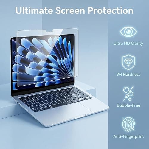 KEANBOLL 2 Pack Tempered Glass Screen Protector for New Apple 2026 MacBook Neo 13 inch (Model: A3404) Laptop with A18 Pro Chip 13-lnch Laptop, 9H Hardness, Anti Scratch, Bubble Free thumbnail 3