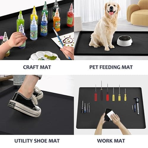 Vangostella Premium Under Sink Mats for Kitchen Waterproof 34" x 22", Extra Thick Non-Slip Silicone Under Sink Liner Drip Tray, Raised Edge Under Sink Cabinet Mat ,Prevent Drips, Leaks, Spills,Black thumbnail 6