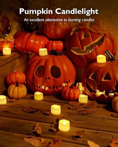 Homemory 24Pcs Flickering Flameless Candle Battery Operated, 200+Hours Fake Electric LED Tea Lights for Votive, Centerpiece Table Decorations, Wedding, Aniversary, Halloween, Christmas thumbnail 8