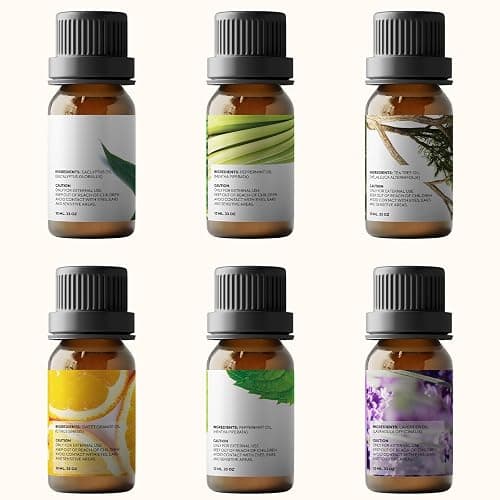 Essential Oils Set by Pure Aroma - Top 6 Aromatherapy Oils Gift Set-6 Pack, 10ml (Eucalyptus, Lavender, Lemongrass, Sweet Orange, Peppermint, Tea Tree) thumbnail 6