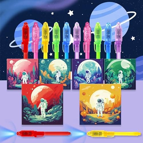 EODVICS Invisible Ink Pens 12 Pack with Notebook and UV Pen Light, Party Favors for Kids 8-12, Christmas Stocking Stuffers, Thanksgiving Halloween Goodie Bag Gifts thumbnail 4