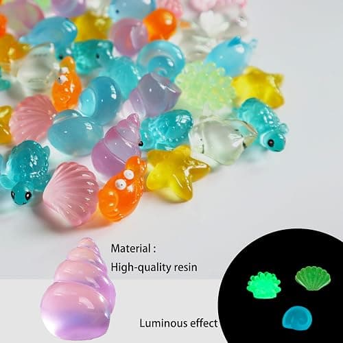 DJDIRY 27 Pieces Mini Resin Ocean Animals, Growing Marine Life Set with Starfish, Turtles, Corals for DIY Fish Tank Decorations thumbnail 4