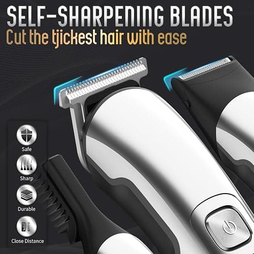 Ufree Beard Trimmer for Men, Waterproof Electric Razor for Nose, Body, Face & Mustache, Cordless Hair Clippers Shavers Grooming Kit, Gifts for Men Husband Father thumbnail 3