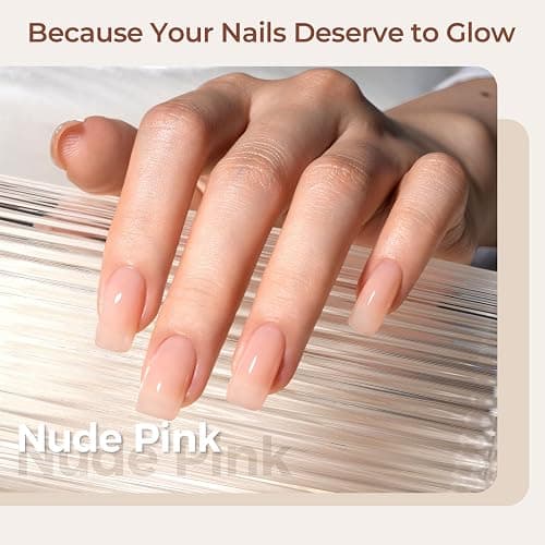 AILLSA Nude Gel Polish - Jelly Gel Nail Polish Nude Pink Translucent Soak Off U V Gel Polish Neutral Color Nail Gel Polish for Nail Art French Manicure at Home 0.51 Fl Oz GB60 thumbnail 2