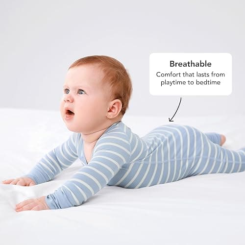 FZZKO Baby Onesie Pajamas, Viscose from Bamboo, Preemie & Newborn Sleepers | Footie Pajamas, 2-Way Zipper, Sleep & Play Footed PJs, Gender Neutral, Baby Boys & Girls, 0-3, 3-6, 6-12, 12-18, 18-24 Months thumbnail 4