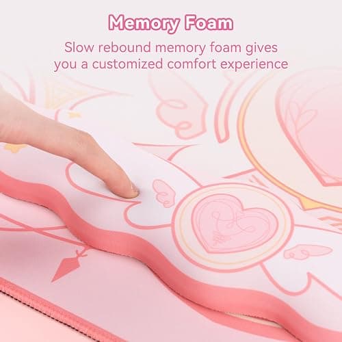 GeekShare Kawaii Mouse Pad Wrist Rest Support Set - Non-Slip Rubber Base Desk Mat and Memory Foam Wrist Rest for Keyboard and Mouse,Perfect for Gaming,or Home Office Work - Star Wings Series thumbnail 5
