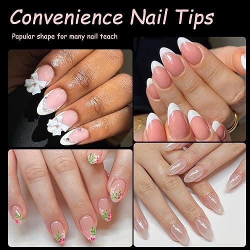 Nail Decoration Set, 240pc Almond Gel x Nail Tips Short Fake Nails Clear Acrylic Nails with with 10 Roll Nails Strip Tape for Nails Extension Fingernail Decoration thumbnail 4