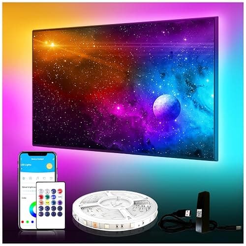 DAYBETTER TV LED Backlights, 8.2ft TV Light Strip for 32inch TV LED Strip Lights USB with Remote, LED Lights Music Sync RGB for Gaming Bedroom Room HDTV Mood Lighting Indoor - Image 1