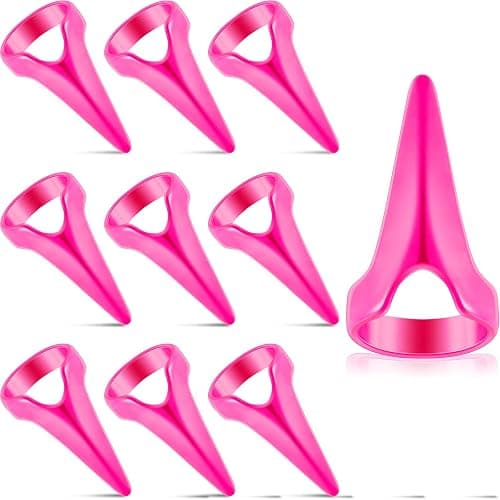 Hicarer 10 Pieces Stitch Tool for Braids Aid Finger Ring Hair Parting Tool Retro Metal Claws Rings for Hair Braiding Supplies Halloween Cosplay Nail Art Holiday Party(Rose Red) - Image 1