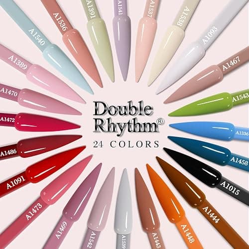 Double Rhythm 28Pcs 0.5Oz Gel Nail Polish Set Same Color Same Bottle Gel Polish Kit Nail Art Manicure Salon DIY at Home for Women (White Pink Collection-T24-2) thumbnail 5