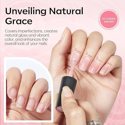 modelones French Gel Polish Set, 2Pcs 15ML White Nude Pink Gel Nail Polish Jelly Milky Pink White Colors Soak Off U V LED French Tip Manicure, Classic French Nail Kit for DIY at Home Salon for Women thumbnail 7
