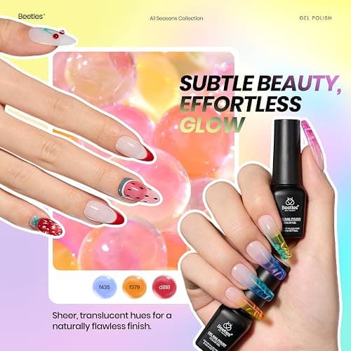 Beetles Winter Gel Polish Set Cat Eye Gel Nail Polish 48 Colors Red Green Brown Blue Nude Pink Jelly Glitter Shell Shread Salon DIY at Home UV LED Needed Gifts for Women Vivid Moments thumbnail 6