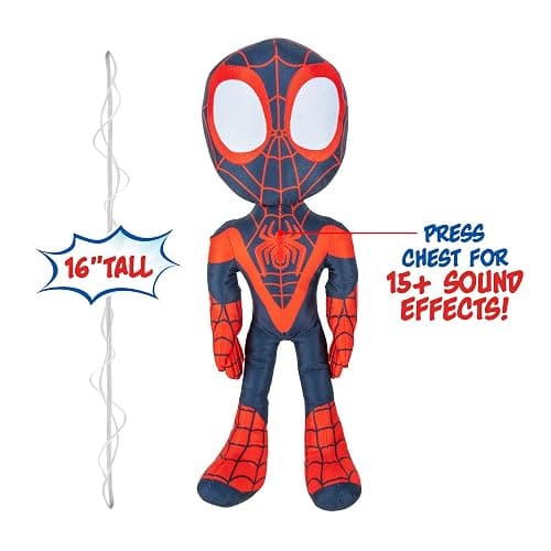 Marvel Spidey and his Amazing Friends My Friend Miles Talking Plush - 16-Inch Miles Morales with Sounds - Toys Featuring Your Friendly Neighborhood Spideys thumbnail 4
