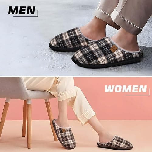 COFACE Unisex Mens Womens Cozy Memory Foam Scuff Slippers Casual Slip On Warm House Shoes Indoor/Outdoor Sandal Slippers With Arch Support Rubber Sole Size 4-15 thumbnail 6