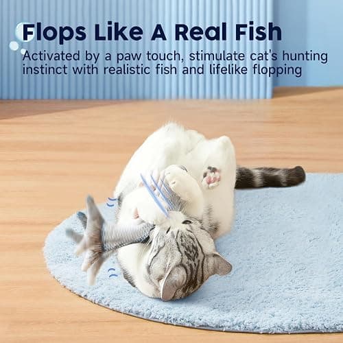 Potaroma Cat Toys Flopping Fish with Catnip, Moving Kitten Kicker, Floppy Wiggle Carp for Small Dogs, Interactive Motion Kitty Exercise, 10.5 Inches thumbnail 2