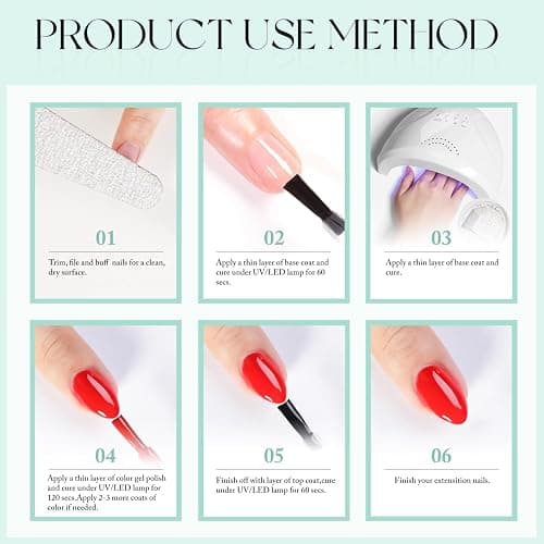 Double Rhythm 15ML Gel Nail Polish Pure Sheer Same Color Same Bottle Soak Off Gel Polish Art Manicure Salon DIY at Home for Women (Light Blue-A1390) thumbnail 9