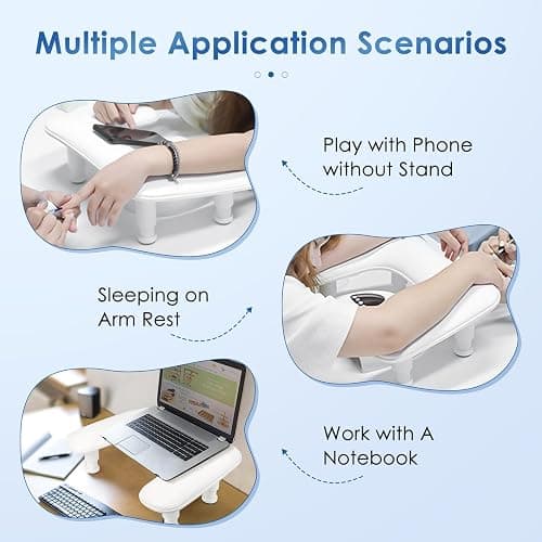 Manicure Arm Rest for Nails Tech: U-shaped Adjustable Nail Armrest - White PU Leather Hand Stand Rest for Manicurists thumbnail 3