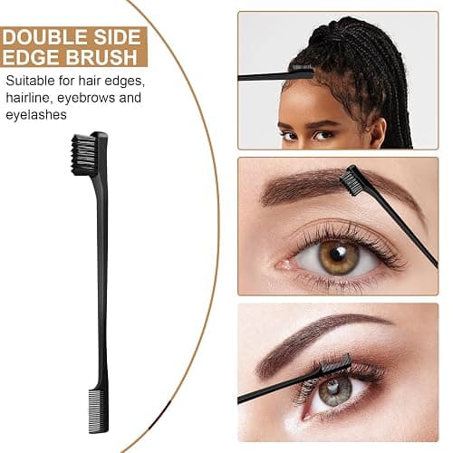 DUAIU Slick Back Hair Brush for Women Men, 5PCS Hair Brush Set with Mist Spray Bottle 10 OZ/300 ML, Small Boar Bristle Brush Rat Tail Comb, Edge Brush, Styling Brush Tools thumbnail 5