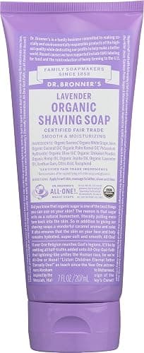 Dr. Bronner's Organic Lavender Shaving Soap, Vegan, Non GMO, 7 Fluid Ounce (Pack Of 1) - Image 1