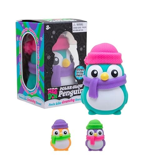 Schylling NeeDoh Polar Glow Penguin - Sensory Squeeze Toy - Assorted Colors Glow in The Dark - Ages 3+ (Pack of 1) - Image 1