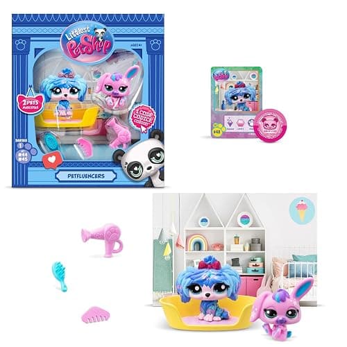 Littlest Pet Shop Petfluencer Super Salon | Petfluencer Set Contains 2 LPS Mini Pet Toys 4 Accessories 1 Backdrop 1 Collector Card and 1 Virtual Code | Collectable Toys for Girls and Boys - Image 1