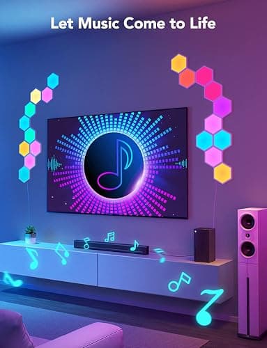 Govee Glide Hexa Light Panels, RGBIC Hexagon LED Wall Lights, Wi-Fi Smart Home Creative Wall Lights with Music Sync, Works with Alexa Google Assistant for Indoor Gaming Decor, 10 Pack thumbnail 5