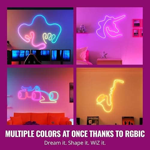 WiZ Connected Neon Smart Flex Strip – 16.4 ft (Two 8.2ft Strips), 16 Million Colors + Shades of White, Dynamic Light Scenes, Connects to Your Wi-Fi, Voice/App Control thumbnail 5