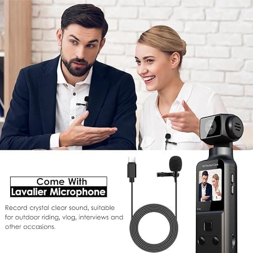 ydi Cámara Corporal 4K con Micrófono Externo, Video y Audio Mini Pocket CAM Rotación 270° Cámara para Deporte, Bicicleta, Viajes, Grabación Policial, 64 GB Incluidos thumbnail 5