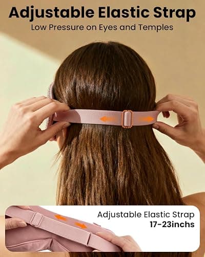 REFDAQ Cordless Heated Eye Mask with 1500mAh Large Battery, 4 Heat Levels & 100% Blackout for Dry Eyes Relief, Fast Heating Eye Heating Pad with 2 Washable Covers for Sleep, Travel, MGD, Blepharitis thumbnail 8