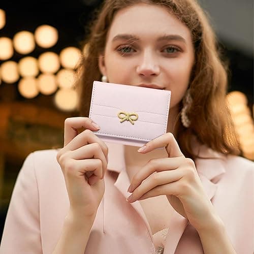SENDEFN ID Credit Card Holder Small Wallets Cute Coquette Bow Wallet for Women Girls thumbnail 2