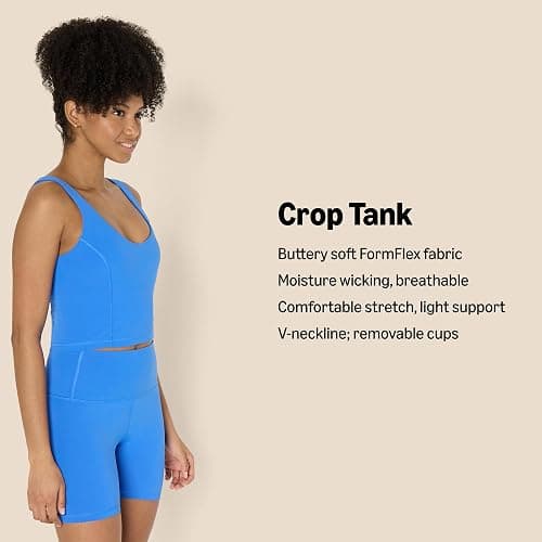 Amazon Essentials Womens Active FormFlex Buttery Soft Light Support Crop Tank with Bra thumbnail 2
