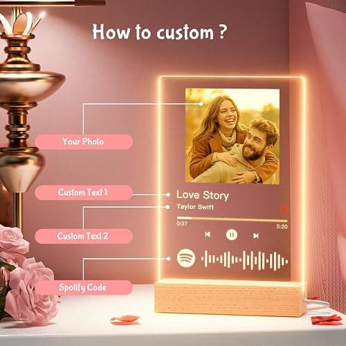 iDIY Custom Picture Frame with Photo - Personalized Spotify Music Song Plaque - Customized Valentines Day Gift for Boyfriend Girlfriend Couple - Anniversary Birthday Gifts for Him Her thumbnail 6