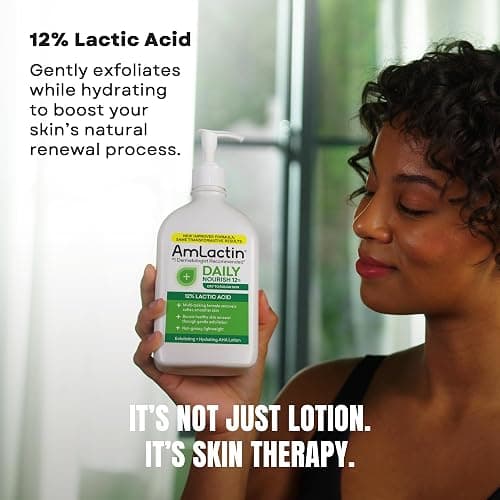 AmLactin Daily Nourish - Therapeutic Body Lotion for Dry Skin - No-Scrub Exfoliator and Moisturizer with 12% Lactic Acid AHA, 14.1 oz (Packaging May Vary) thumbnail 4