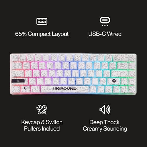 Higround SNOWSTONE Basecamp 65% Hotswap RGB Mechanical Keyboard thumbnail 5