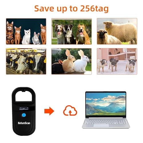 NetumScan Upgraded Pet Microchip Reader Scanner, 256 Data Storage Animal Tag Scanner Rechargeable Handheld Pet Chip ID Scanner with Stable OLED Display for ISO 11784/11785,FDX-B and ID64 RFID EMID thumbnail 2
