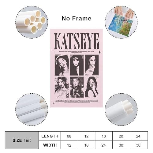 KATSEYE Merch Wall Art Poster Scroll Canvas Painting Picture Living Room Decor Home Framed/Unframed 12x18inch(30x45cm) thumbnail 2