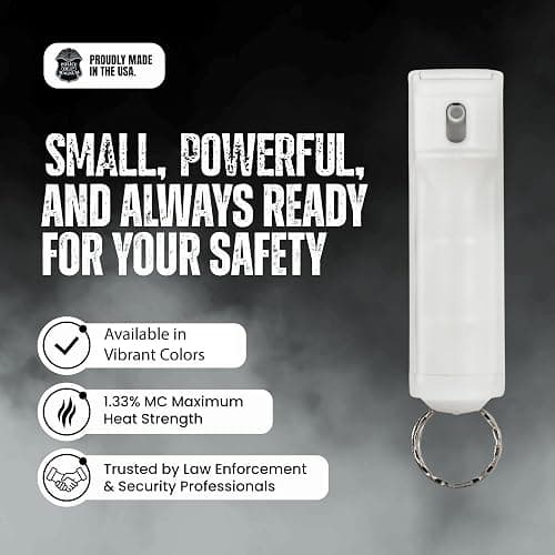 Police Magnum Keychain Pepper Spray Flip Top Safety 1 Pack 1/2oz - Maximum Heat Strength OC with Dye- Tactical Small Compact Case Holder- for Women & Men's Self Defense- Made in The USA thumbnail 2